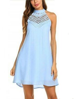 NWT Womens Halter Neck Chiffon  Dress 